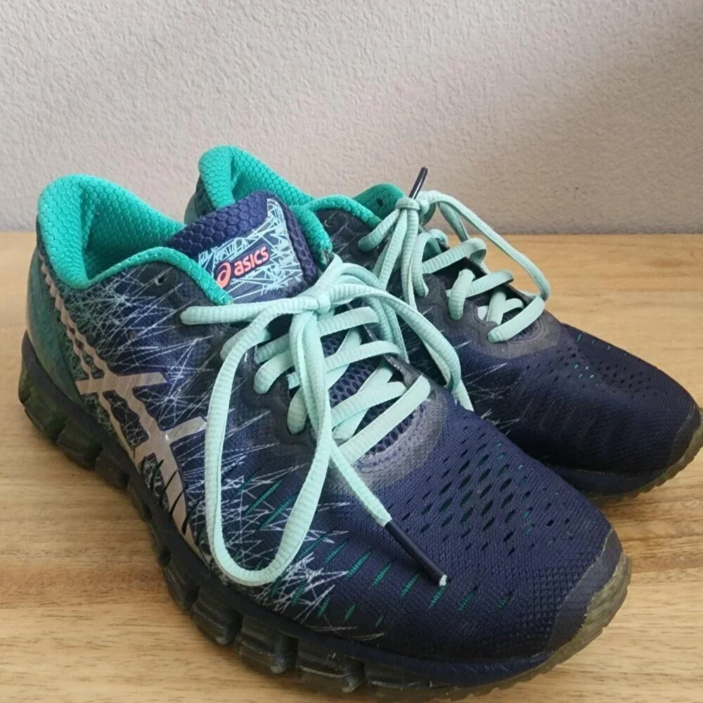 Asics Gel Quantum 360 Shoes Womens Size 7.5 Navy Teal Running Sneakers T5J6N